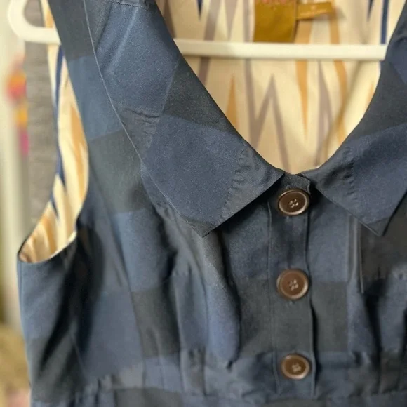 ALI Ro Navy Checkered Scoop neck Sleeveless Sheath dress Size 10 NWOT - Picture 8 of 8